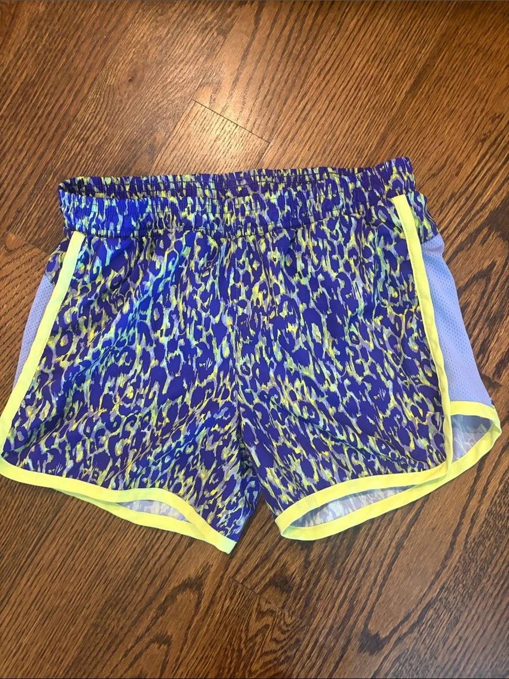 Old Navy Purple and Neon Yellow Girls Athletic Shorts